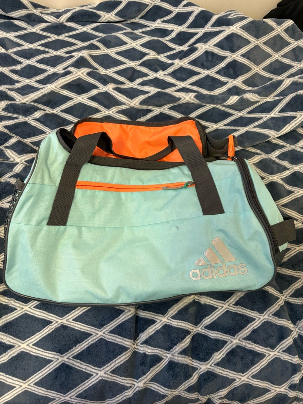 adidas Aqua and Orange Sport Duffel